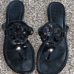 Tory Burch miller black patent sandals 8.5